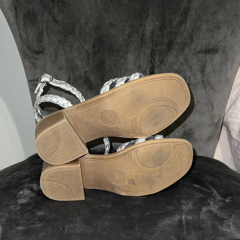 Wonder Nation Silver Braided Dress Shoes